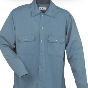 Oasis Men’s flame resistant long sleeve Work Shirt in Slate Blue-Green